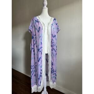 MODAMIX Maxi Cover Up Light Purple Boho Dress,‎ Oversized, Beach Cover Up Size M
